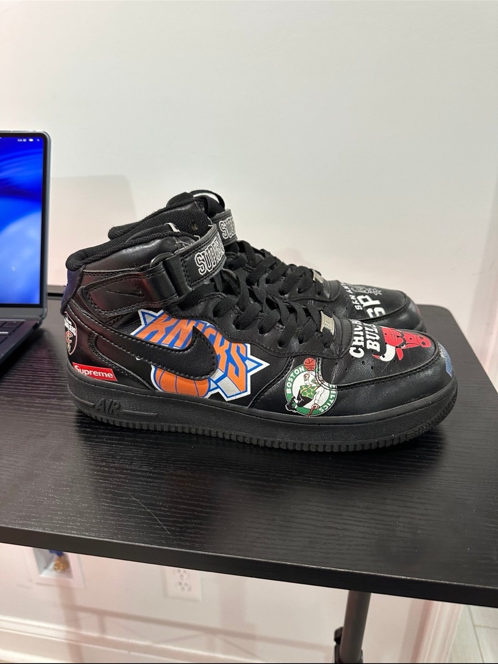 Size 11 Nike Air Force 1 Mid Supreme NBA Black